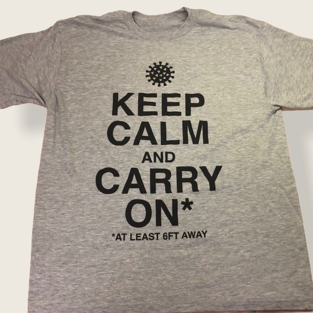 Med Female. Covid / Social Distance. Gray T-Shirt